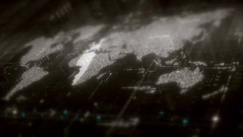 Global data matrix network world map 库存影片 330386008