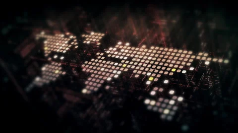 Global data matrix network world map Видео 330386055