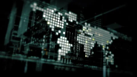 Global data matrix network world map Видео 330386118