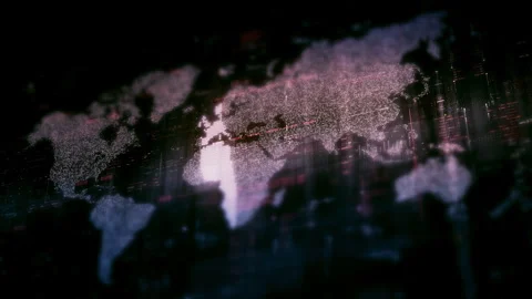 Global data matrix network world map Vídeos de archivo 330386510