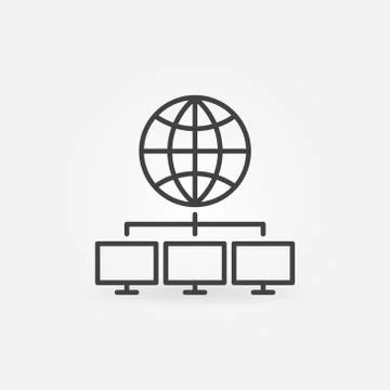 Global Data Mining outline vector concept icon 스톡 일러스트
