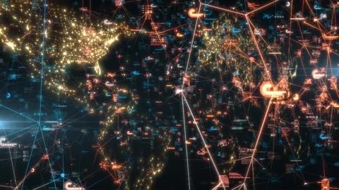 Global Data Mining Technology, Uncovering Patterns Across Continents Stock Footage 271317903