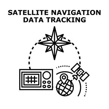 Global data navigation tracking technology system Stock Illustration