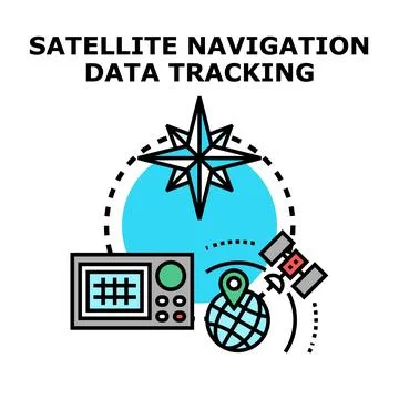 Global data navigation tracking technology system Stock Illustration