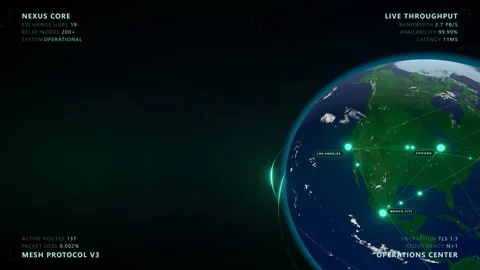 Global Data Network: Anchor East - 4K Broadcast 16:9 Stock Footage 336263550