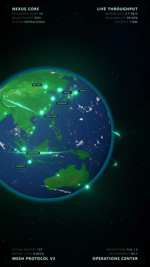 Global Data Network: Anchor West - 4K Vertical 9:16 Stock Footage 336263347