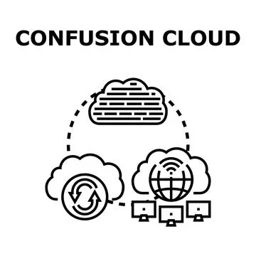 Global data network confusion cloud processing information イラスト素材