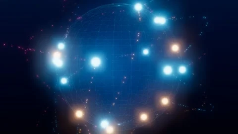 Global data network connected globe animation Stock Footage 339332748