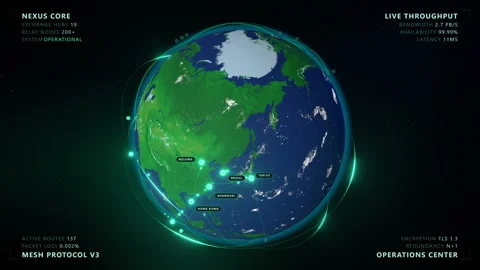 Global Data Network: Core Exit - 4K Broadcast 16:9 스톡 동영상 336264064