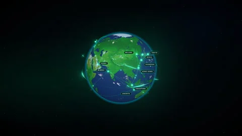 Global Data Network: The Data Descent - 4K Broadcast 16:9 Clean Plate Video stock 336264016