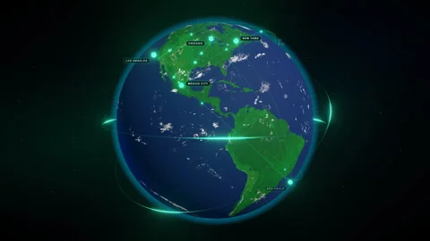 Global Data Network: Global Awakening - 4K Broadcast 16:9 Clean Plate Stock Footage 336264052