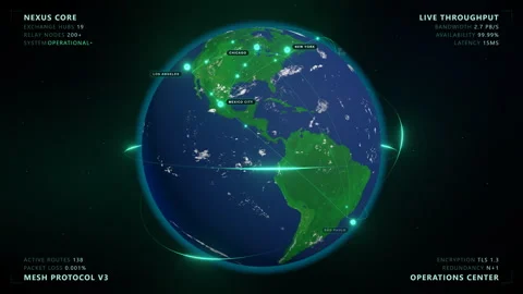Global Data Network: Global Awakening - 4K Broadcast 16:9 Stock Footage 336264089