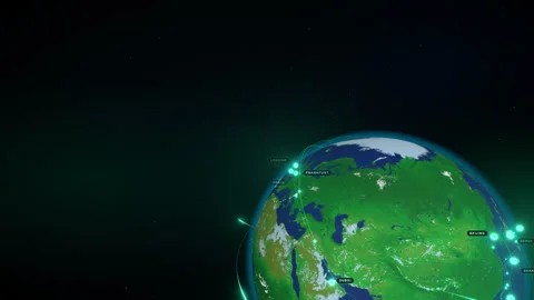 Global Data Network: The Horizon Edge - 4K Broadcast 16:9 Clean Plate 스톡 동영상 336263245
