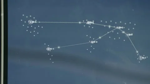 Global data network illustrating node distribution across regions Vidéo 334444178