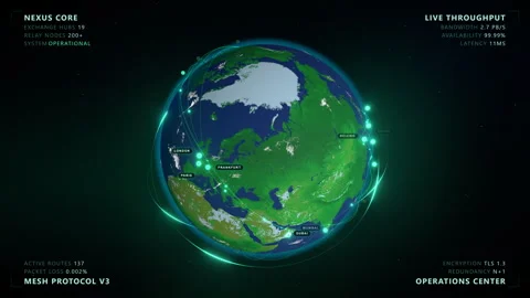 Global Data Network: Northern Lights - 4K Broadcast 16:9 Stock-Footage 336262363
