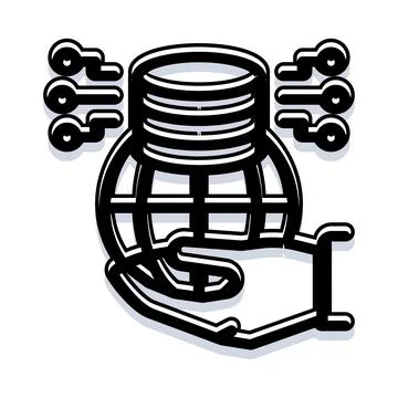 Global data network server connectivity icon concept 스톡 일러스트