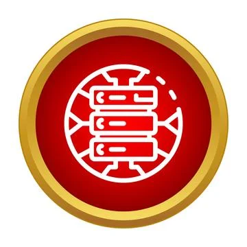Global data network server hosting infrastructure icon Stock Illustration