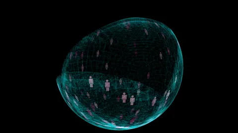 Global Data Network Sphere for Cyber Security User Avatar Tracking and Social Stock Footage 340254705