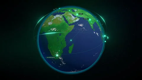 Global Data Network: The Trade Winds - 4K Broadcast 16:9 Clean Plate Stock Footage 336262795