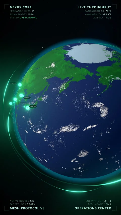 Global Data Network: Urban Heartbeat - 4K Vertical 9:16 Stock Footage 336262845