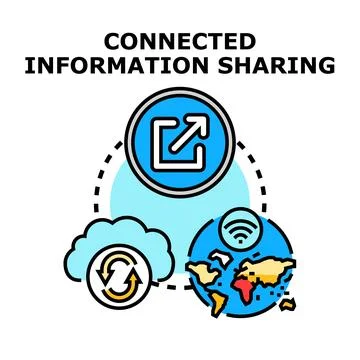 Global data networking and cloud information sharing Stock Illustration