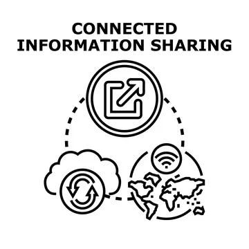 Global data networking and cloud information sharing Stock Illustration