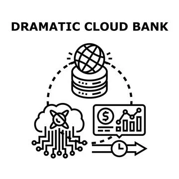 Global data processing cloud technology business analytics Stock Illustration