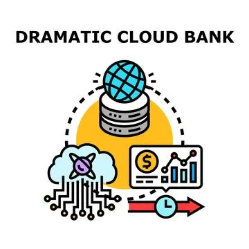 Global data processing cloud technology business analytics イラスト素材
