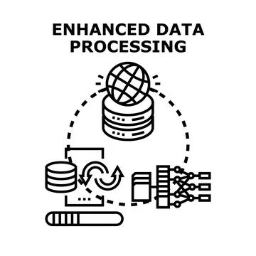 Global data processing network enhancing digital information flow Stock Illustration