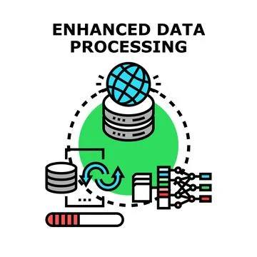 Global data processing network enhancing digital information flow イラスト素材