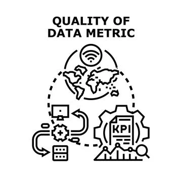 Global data quality metric evaluating performance Stock Illustration