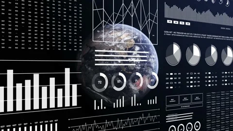 Global data report, worldwide stats and infographics. Stock Footage 168764336