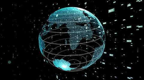 Global data science technology and computer programming abstract Stock Illustration