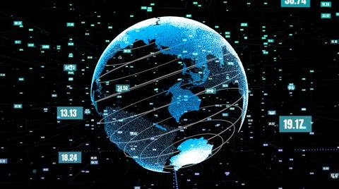 Global data science technology and computer programming abstract Illustrazione stock