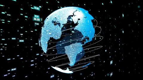 Global data science technology and computer programming abstract Stock Illustration