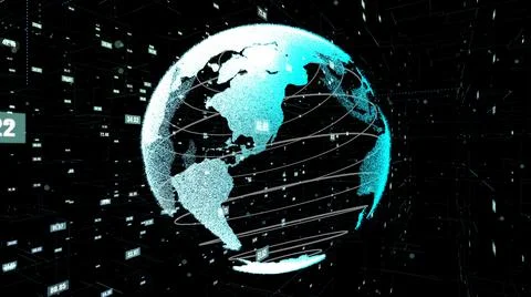 Global data science technology and computer programming abstract Illustrazione stock