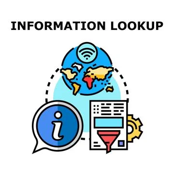 Global data search and information filtering concept Stock Illustration