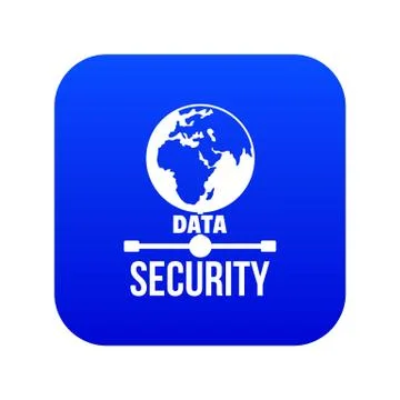 Global data security icon blue vector イラスト素材