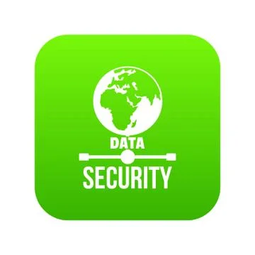 Global data security icon green vector イラスト素材