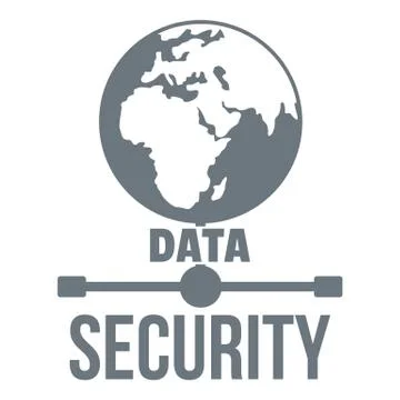 Global data security logo, simple style Stock Illustration
