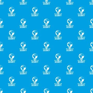Global data security pattern seamless blue Stock Illustration
