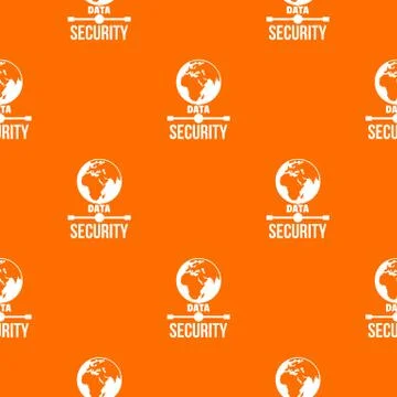 Global data security pattern vector orange 스톡 일러스트