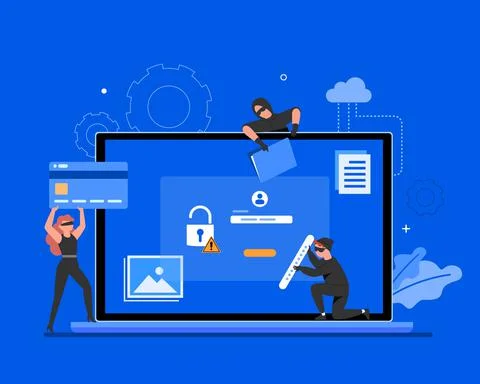 Global data security, personal data security, cyber data security online concept Stock Illustration