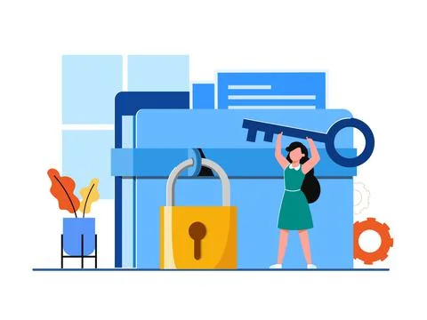 Global data security, personal data security, cyber data security online concept Stock Illustration