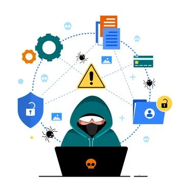 Global data security, personal data security, cyber data security online concept Stock Illustration