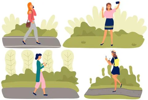 Global data sharing concept with of young people using mobile smartphone for Stock Illustration