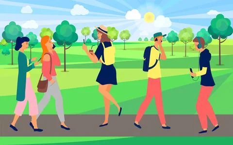 Global data sharing concept with of young people using mobile smartphone for Stock Illustration