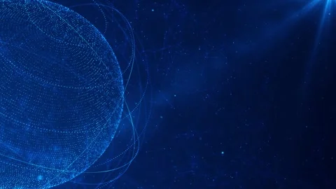 Global Data Sphere with AI Network and Copy Space 動画素材 341369736