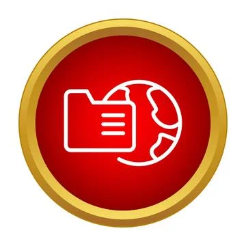 Global data storage and cloud computing folder icon Stock Illustration