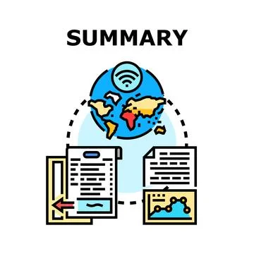 Global data summary analyzing report and diagram Stock Illustration